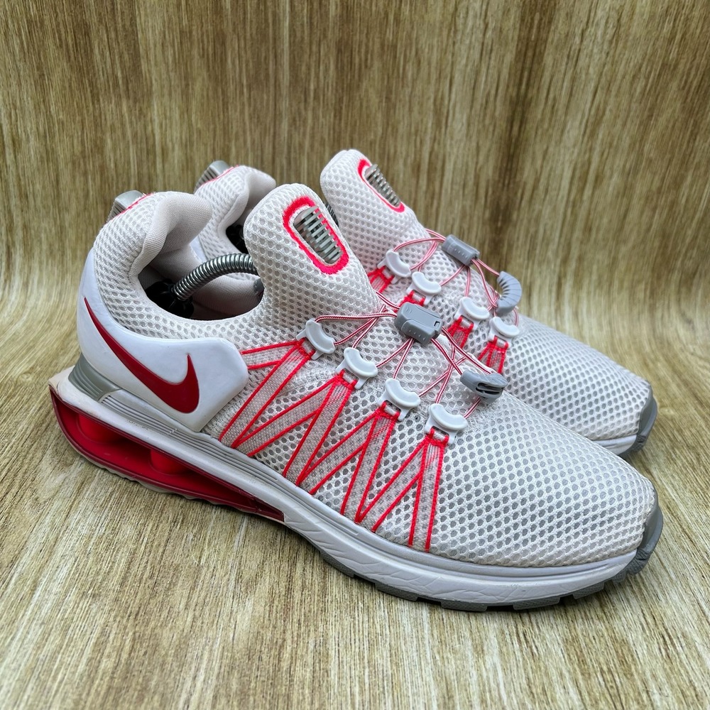 Nike Shox Gravity Women's Size 8 Shoes White Red Athletic Sneakers AQ8554-106